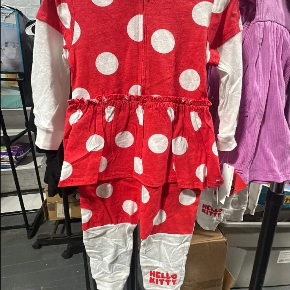 Red and White Polka Dot Hello Kitty Hoodie